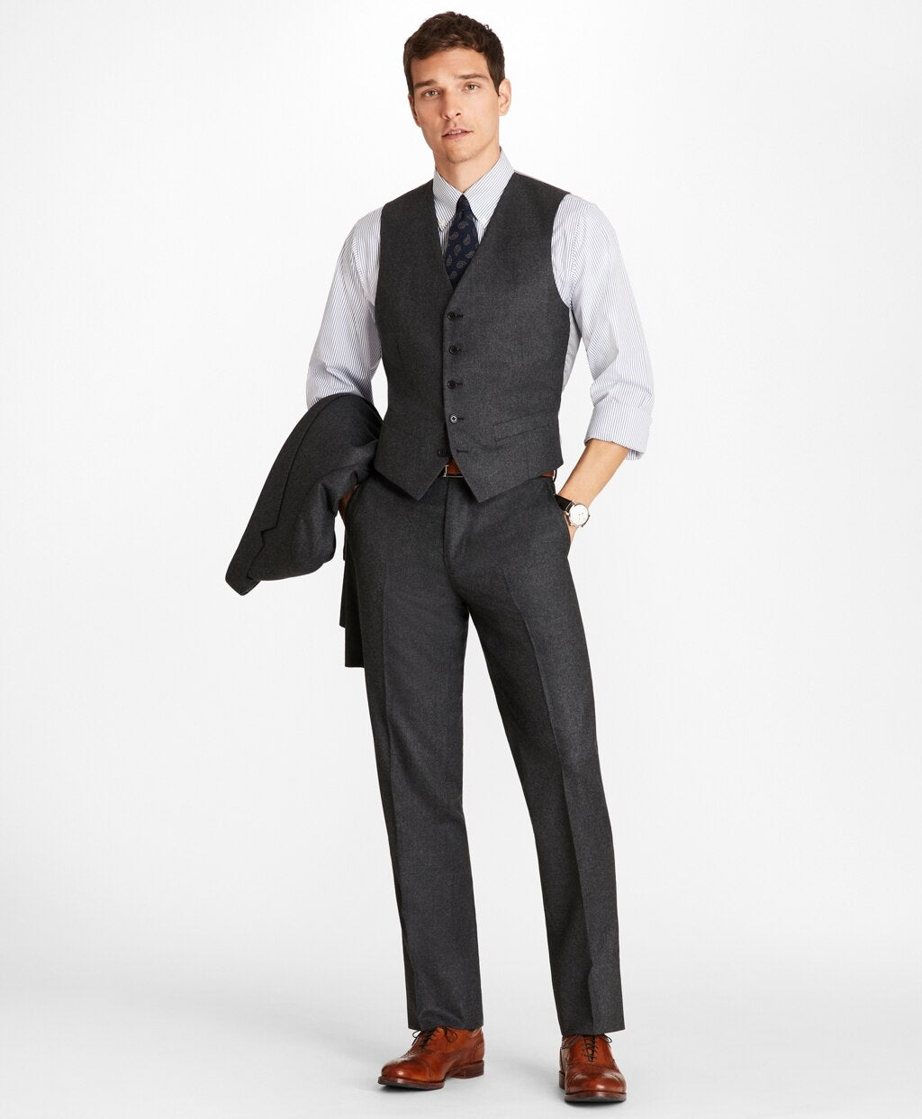 Brooks Brothers Men Wool Flannel Vest