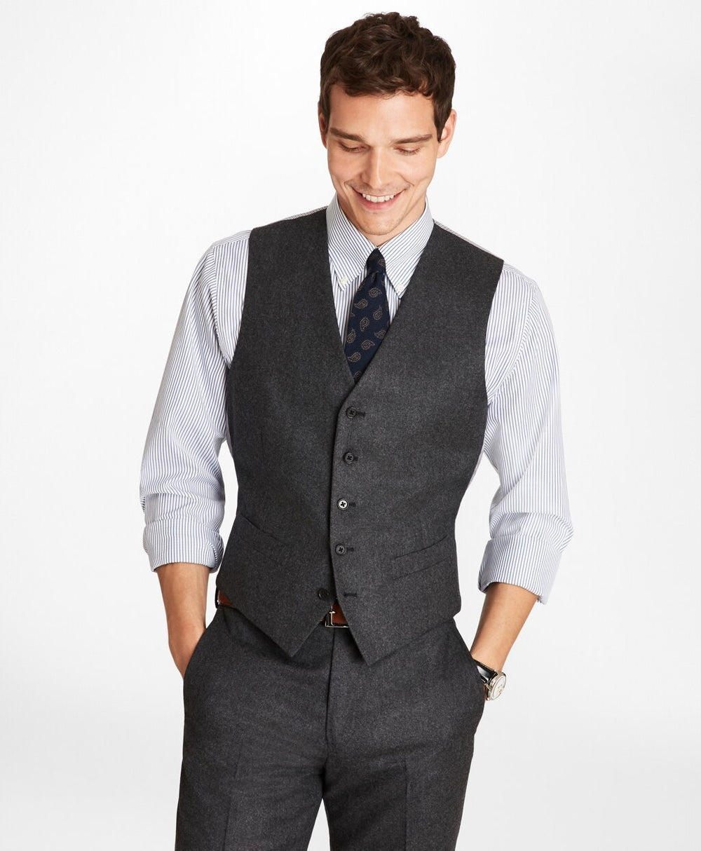 Brooks Brothers Men Wool Flannel Vest