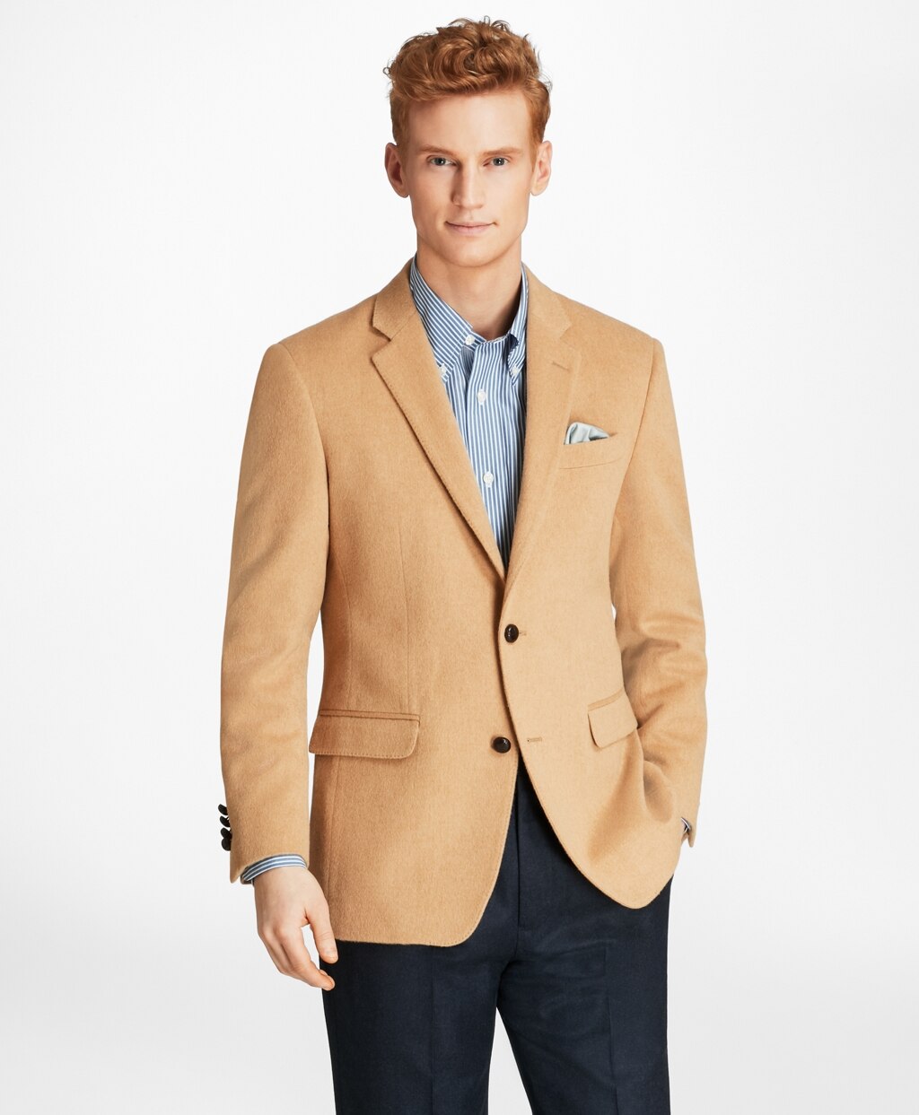 Brooks Brothers Men Milano Fit Camel Hair Sport Coat