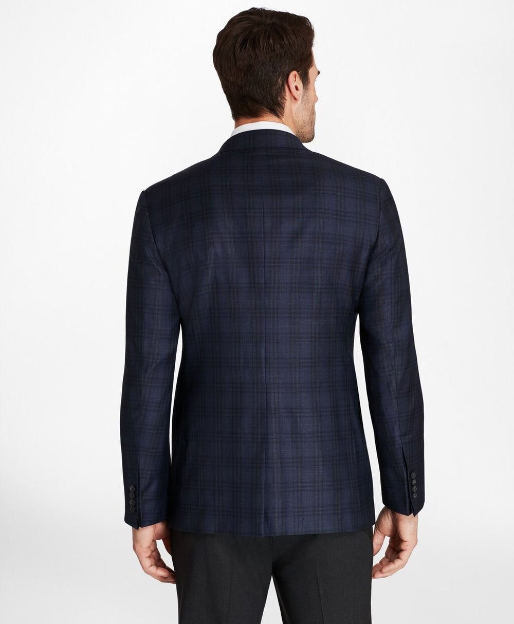 Brooks Brothers Men Regent Fit Blue Plaid with Deco Sport Coat