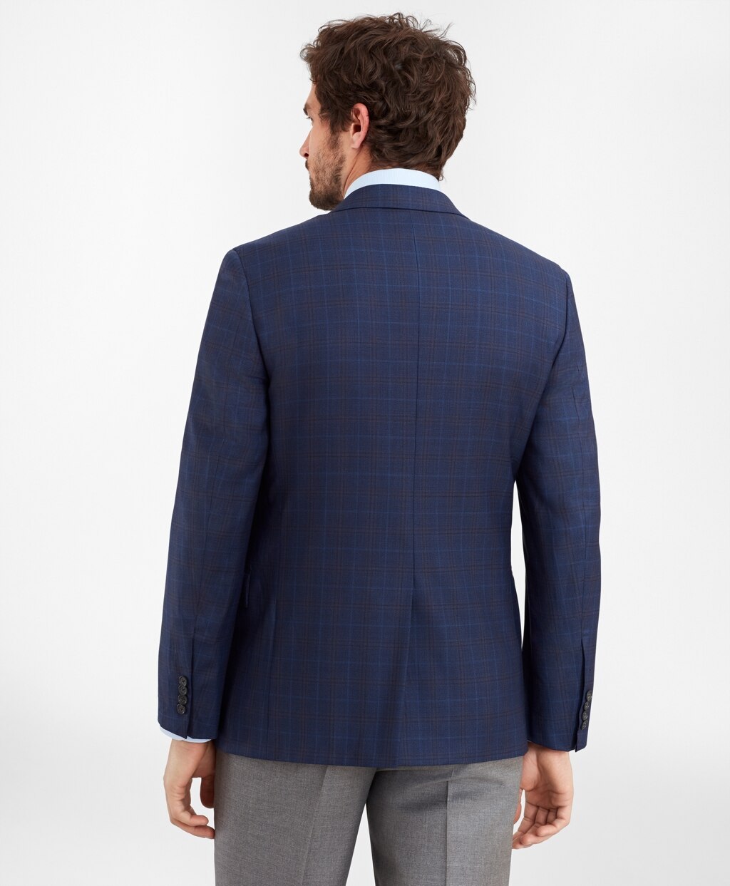 Brooks Brothers Men Regent Fit Navy Plaid Sport Coat