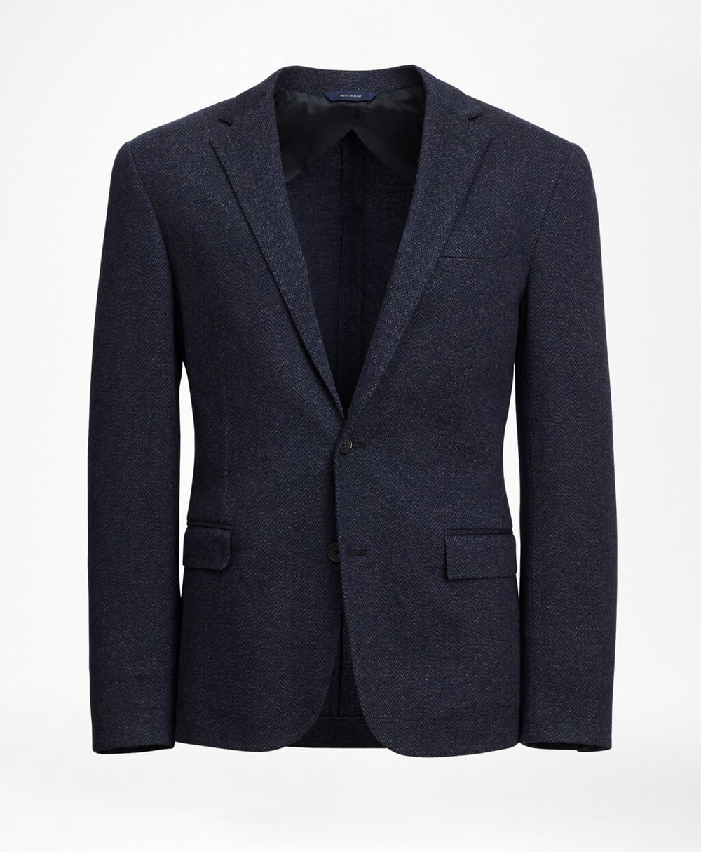 Brooks Brothers Men Regent Fit Two-Button Herringbone Knit Sport Coat
