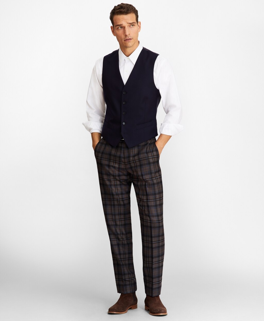 Brooks Brothers Men Five-Button Flannel Vest