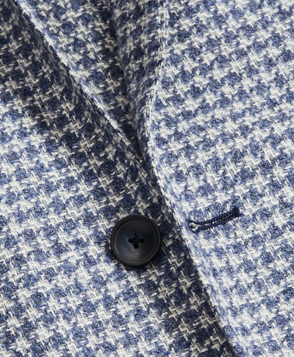 Brooks Brothers Men Golden Fleece® Wool-Blend Houndstooth Blue Sport Coat