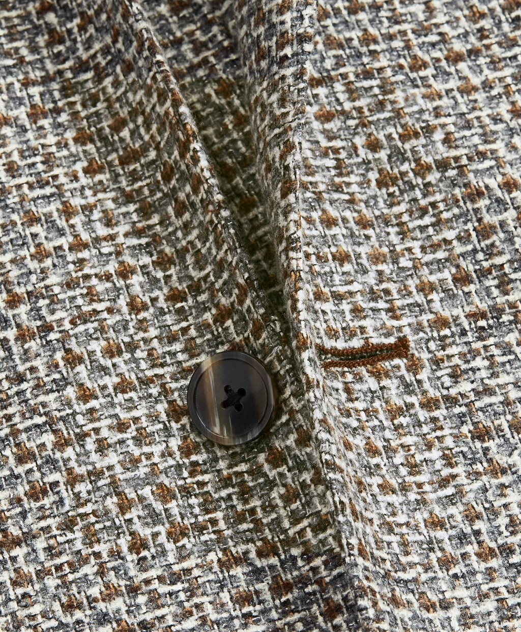 Brooks Brothers Men Golden Fleece® Wool-Blend Houndstooth Brown Sport Coat