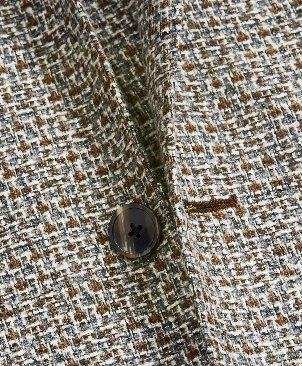 Brooks Brothers Men Golden Fleece® Wool-Blend Houndstooth Brown Sport Coat