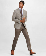 Brooks Brothers Men Golden Fleece® Wool-Blend Houndstooth Brown Sport Coat
