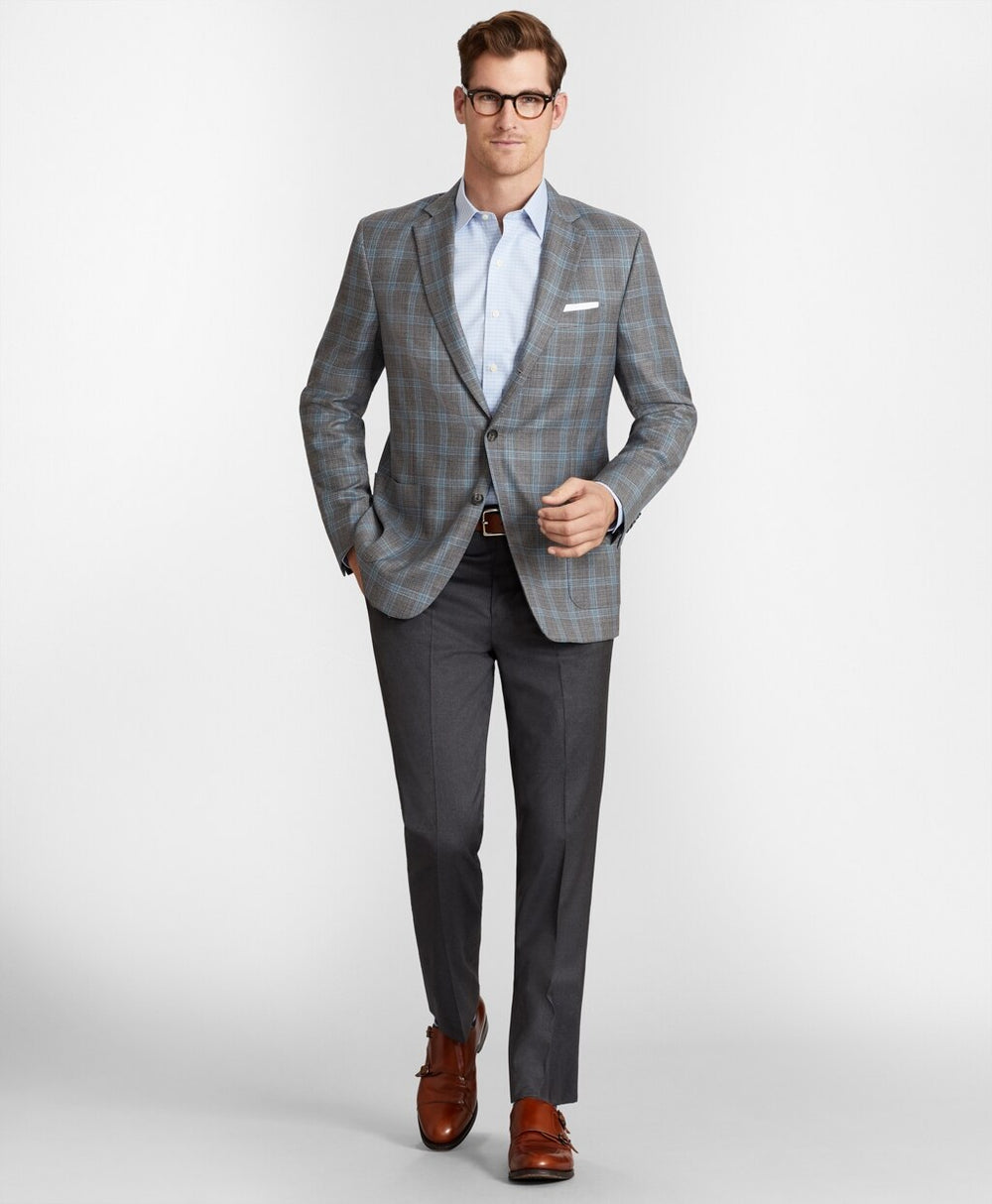 Brooks Brothers Men Regent Fit Three-Button Hopsack Sport Coat