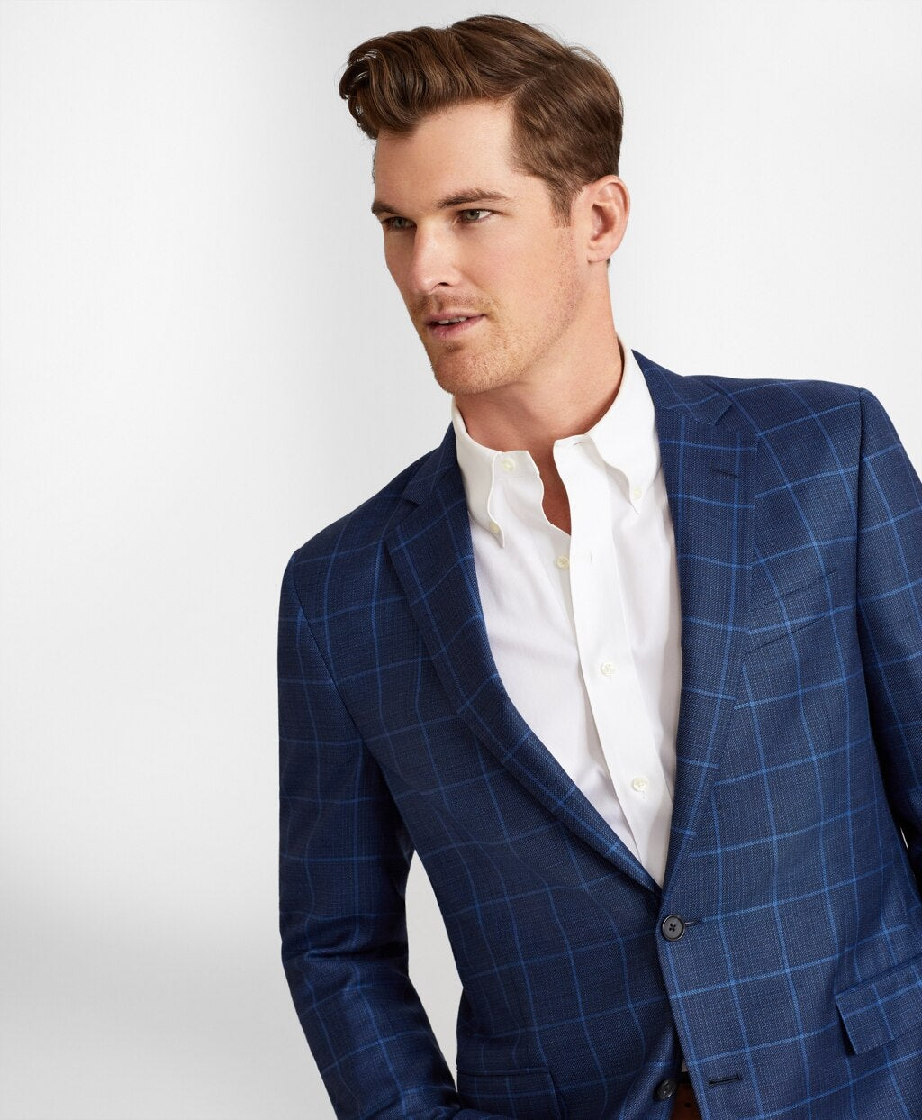 Brooks Brothers Men Regent Fit Hopsack Windowpane Sport Coat