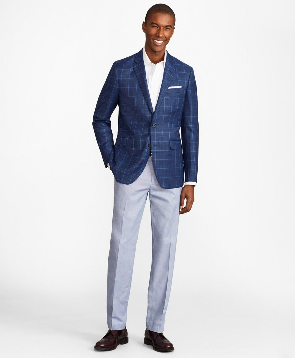 Brooks Brothers Men Milano Fit Hopsack Windowpane Sport Coat