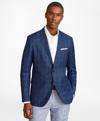 Brooks Brothers Men Milano Fit Hopsack Windowpane Sport Coat