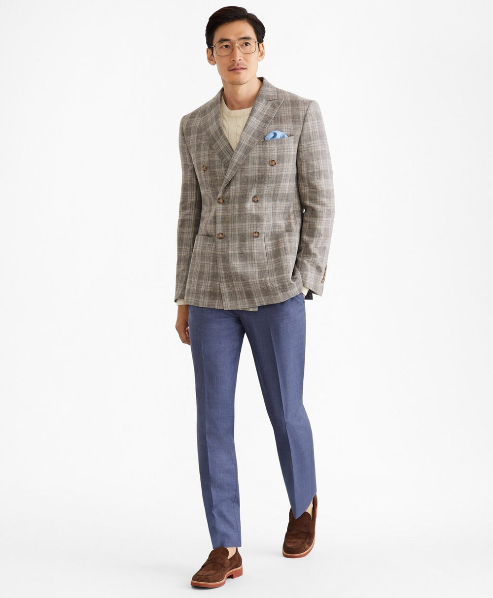 Brooks Brothers Men Regent Fit Double-Breasted Check Sport Coat