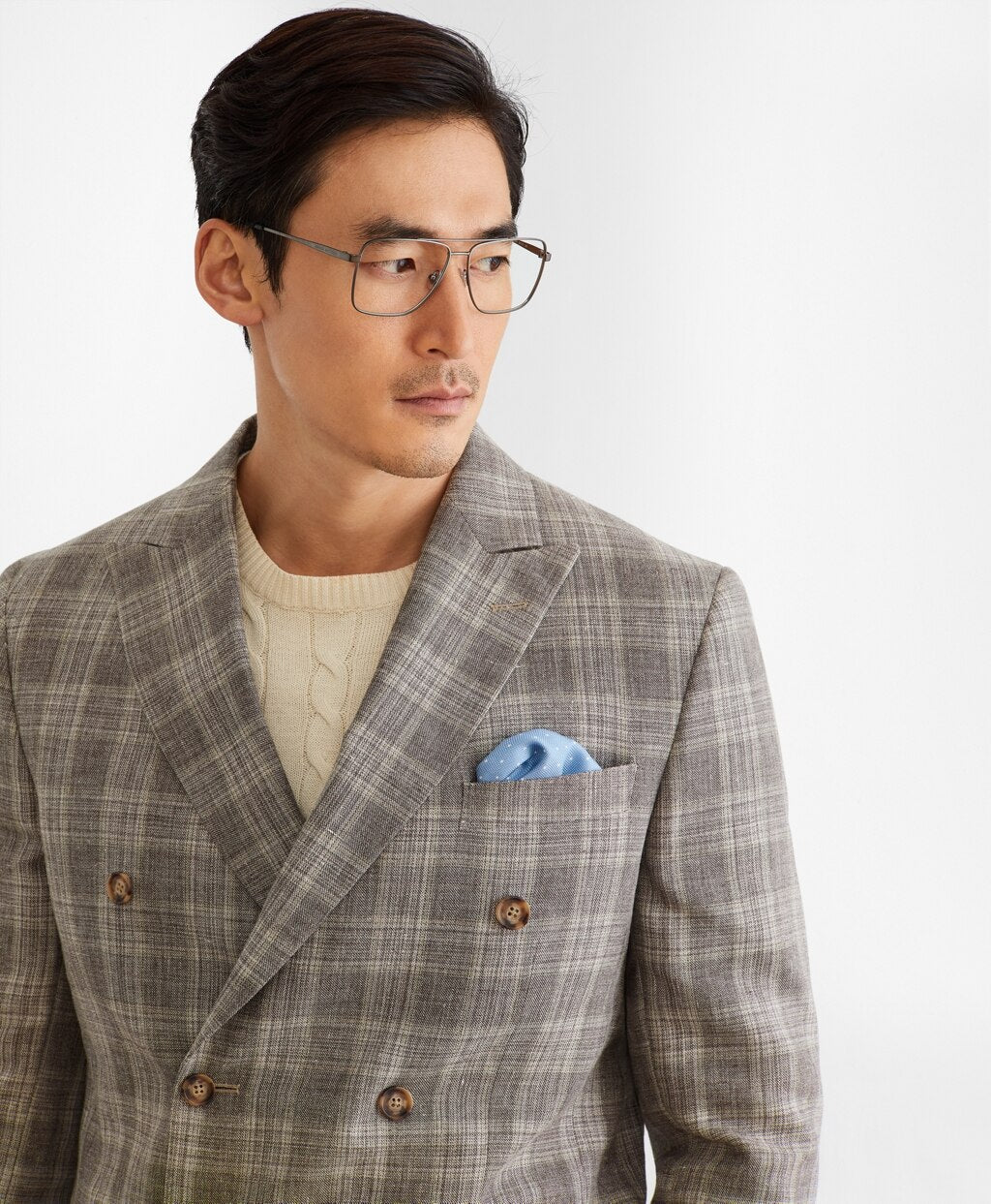 Brooks Brothers Men Regent Fit Double-Breasted Check Sport Coat