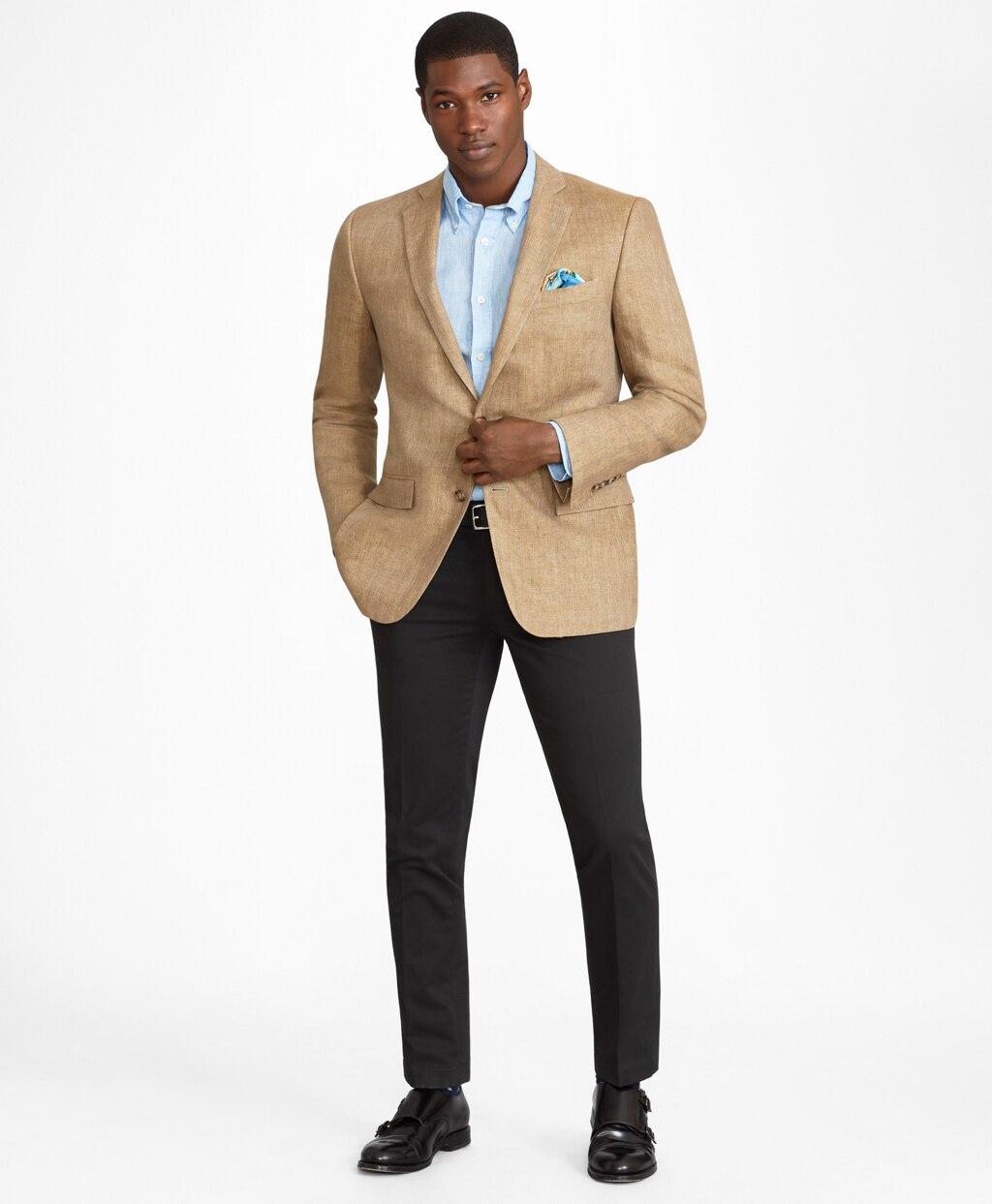 Brooks Brothers Men Regent Fit Two-Button Linen Sport Coat