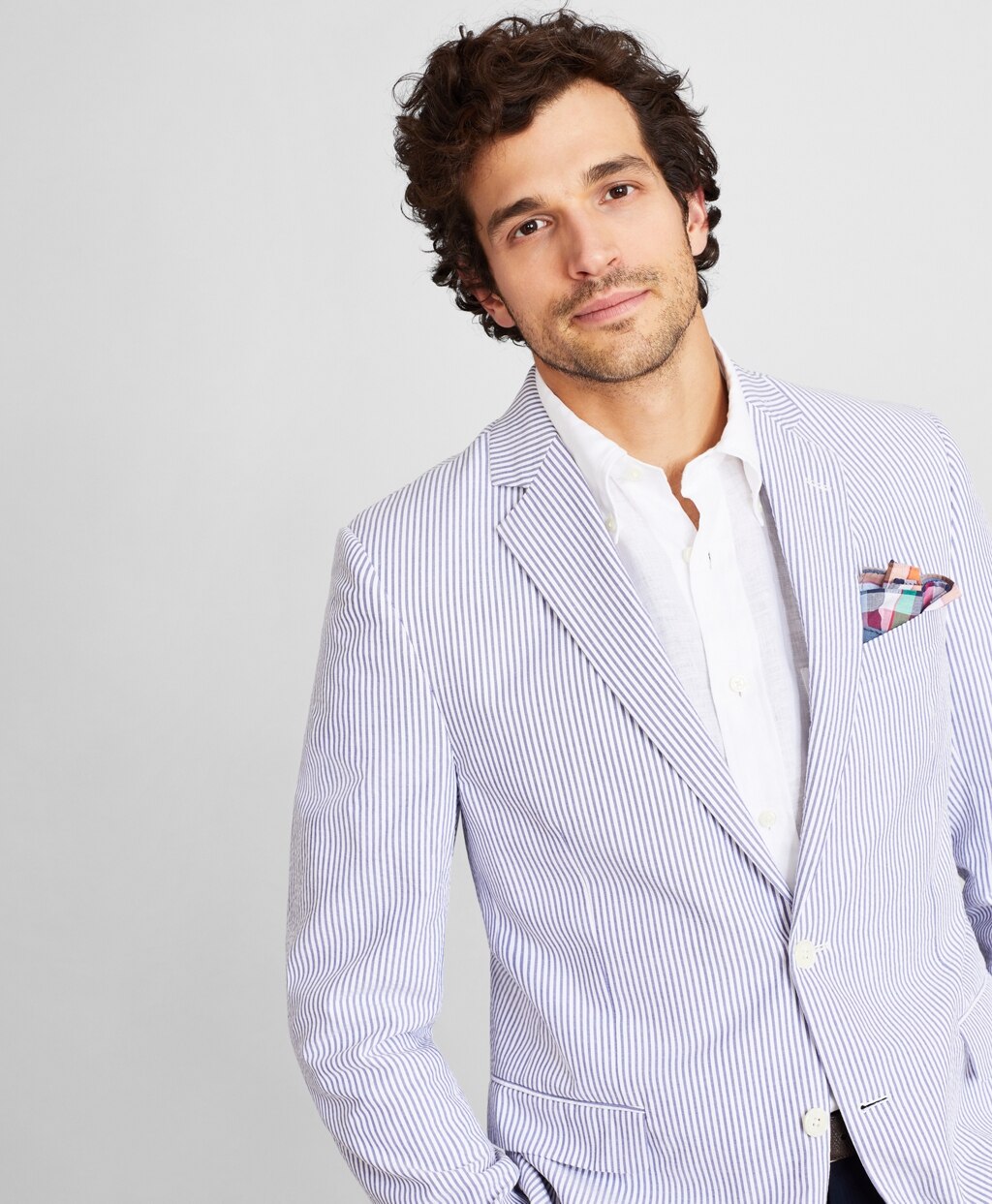 Brooks Brothers Men Regent Fit Stripe Seersucker Sport Coat