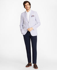 Brooks Brothers Men Regent Fit Stripe Seersucker Sport Coat