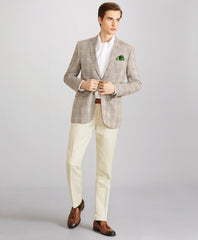 Brooks Brothers Men Milano Fit Three-Button Check Linen Sport Coat