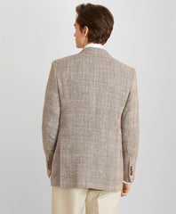 Brooks Brothers Men Milano Fit Three-Button Check Linen Sport Coat