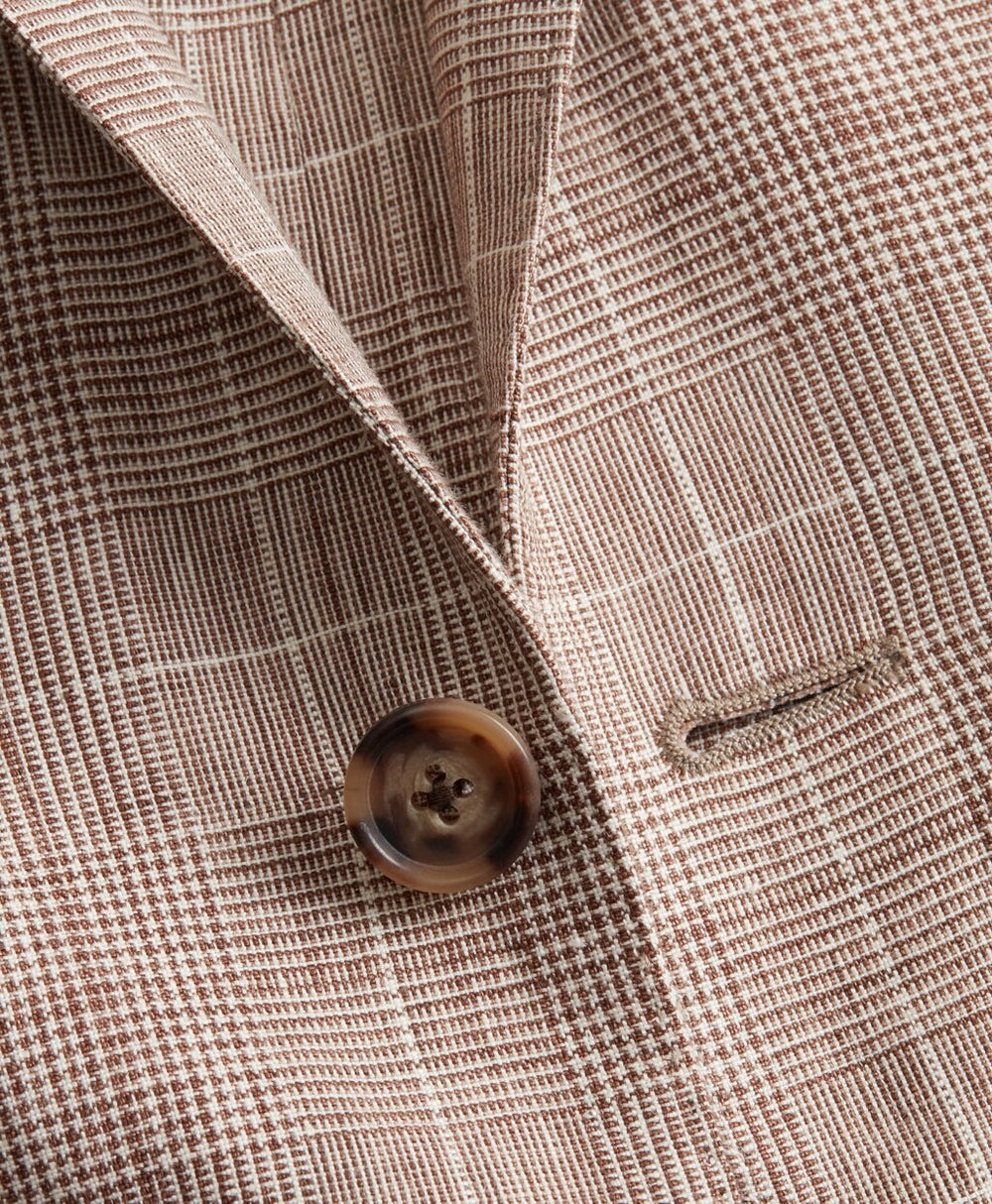 Brooks Brothers Men Madison Fit Linen Check Sport Coat