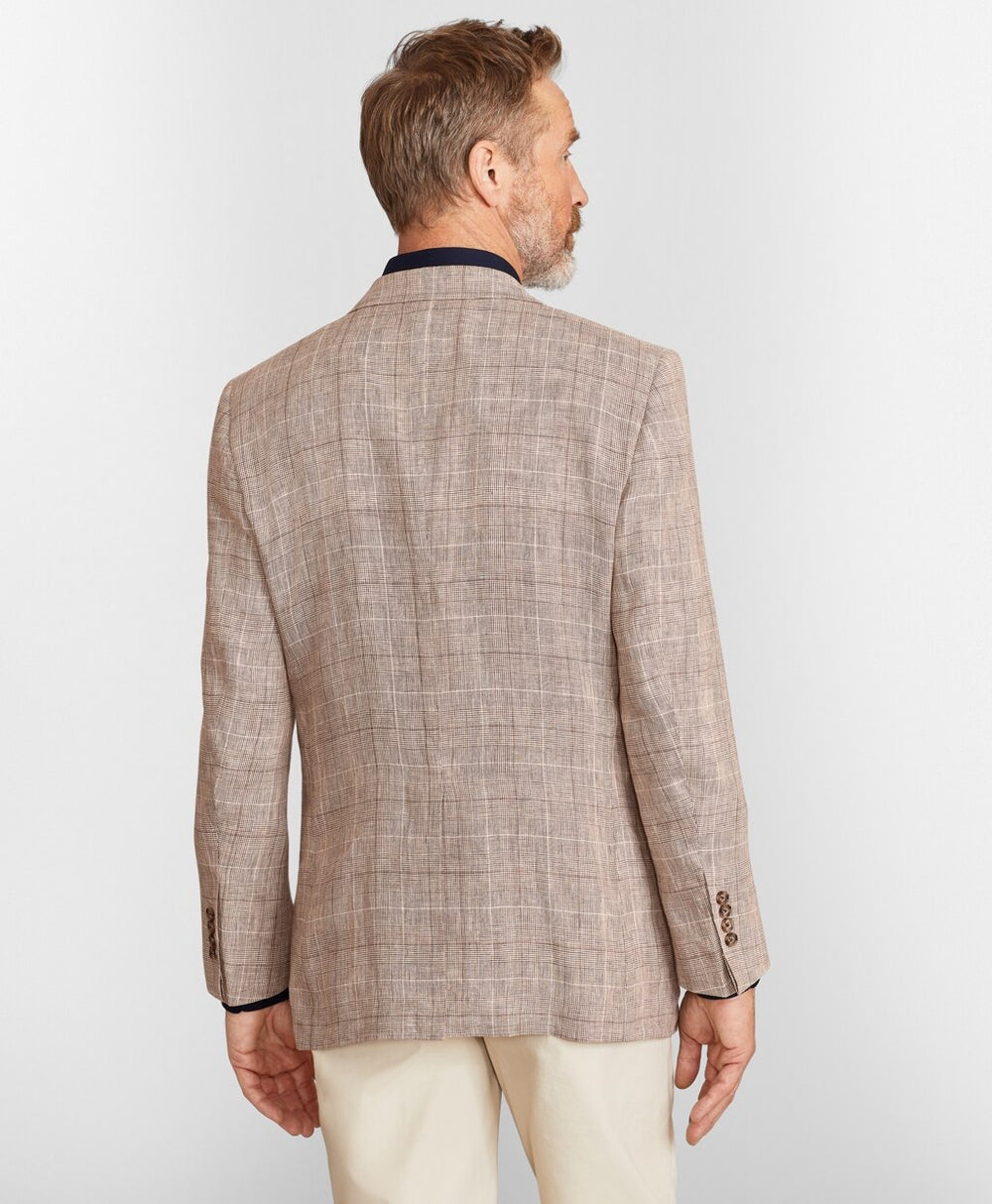 Brooks Brothers Men Madison Fit Linen Check Sport Coat
