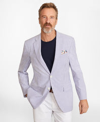Brooks Brothers Men Madison Fit Stripe Seersucker Sport Coat