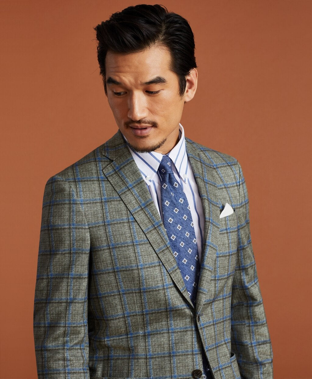 Brooks Brothers Men Golden Fleece® Linen-Cotton Plaid Sport Coat