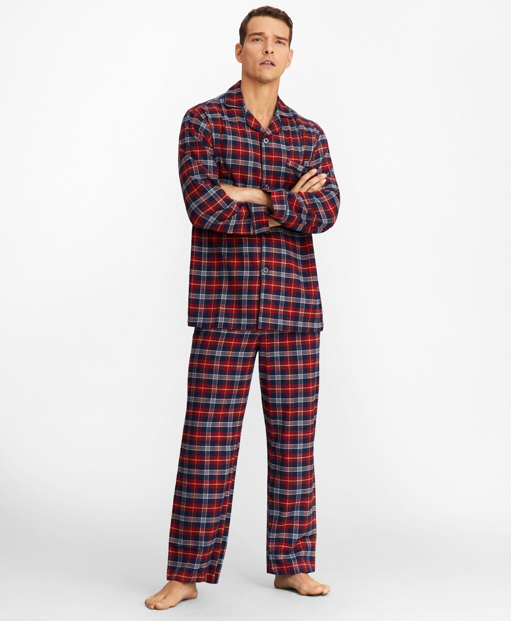 Brooks Brothers Men Red Plaid Flannel Pajamas