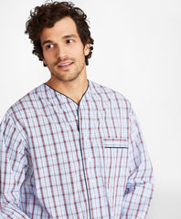 Brooks Brothers Men Double-Plaid Nightshirt