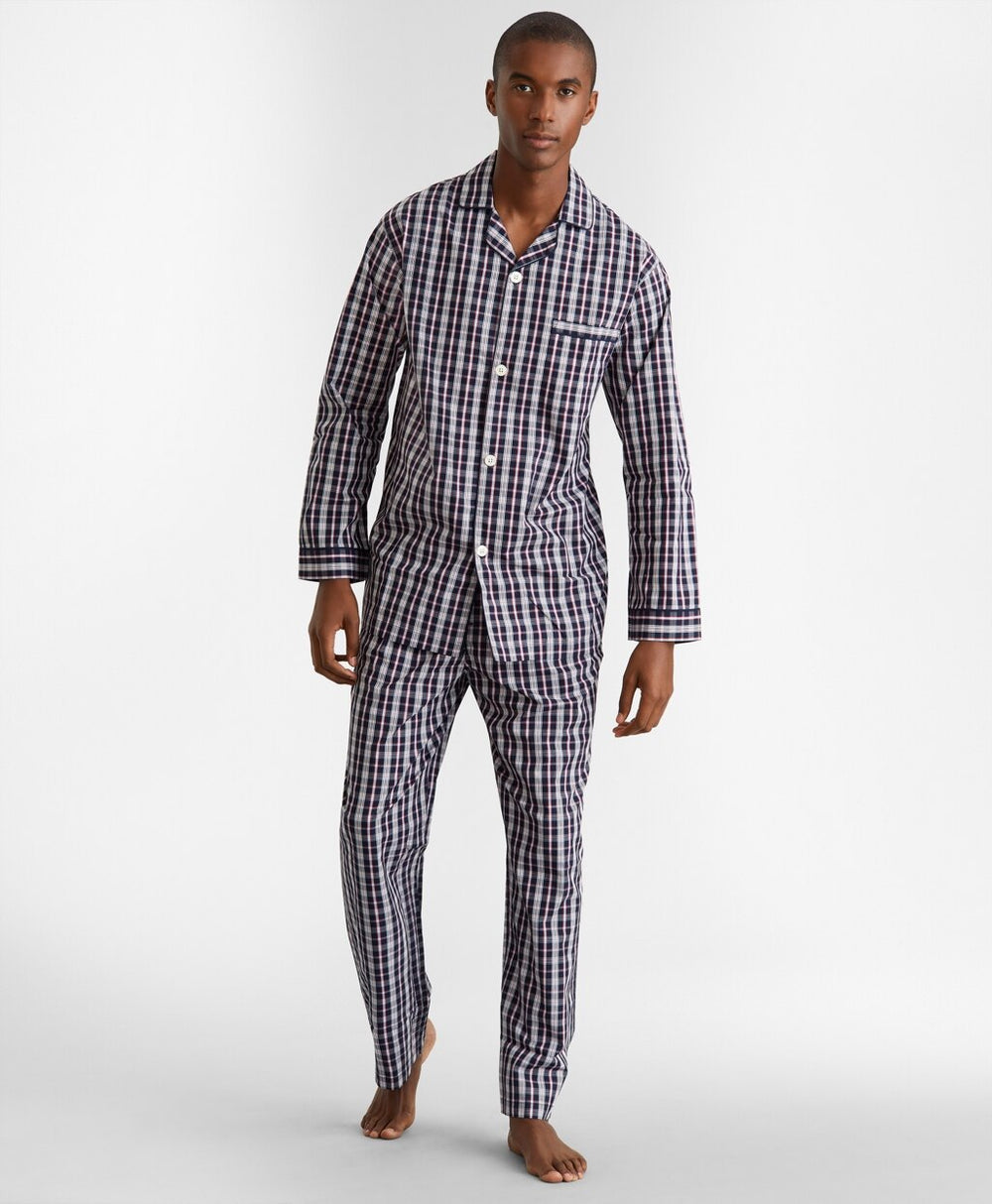 Brooks Brothers Men Double-Plaid Pajamas