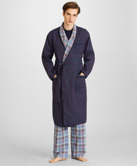 Brooks Brothers Men Reversible Plaid Robe