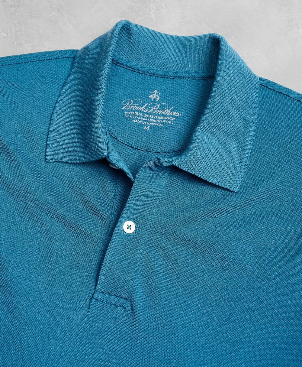 Brooks Brothers Men Golden Fleece® BrooksTech™ Two-Button Long-Sleeve Polo Shirt