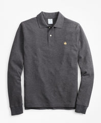 Brooks Brothers Men Slim Fit Supima® Long-Sleeve Performance Polo Shirt-Basic Colors