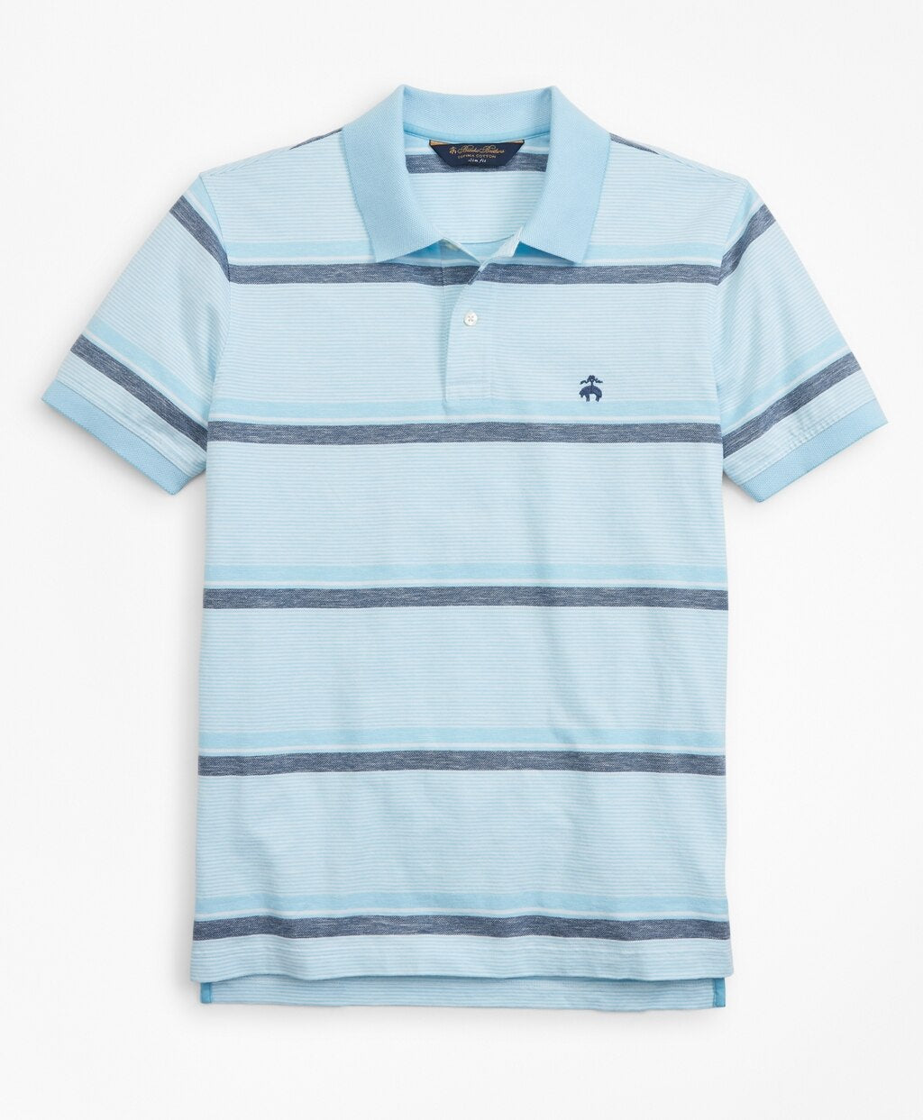 Brooks Brothers Men Slim Fit Cotton and Linen Horizontal Stripe Polo Shirt