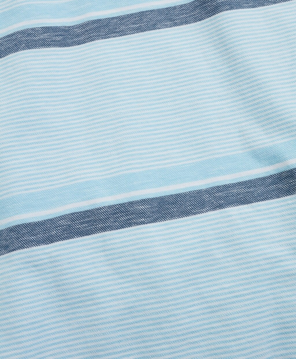 Brooks Brothers Men Slim Fit Cotton and Linen Horizontal Stripe Polo Shirt