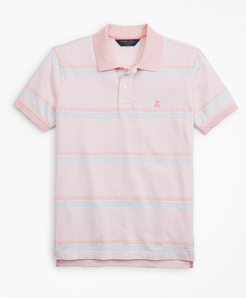 Brooks Brothers Men Original Fit Cotton and Linen Horizontal Stripe Polo Shirt
