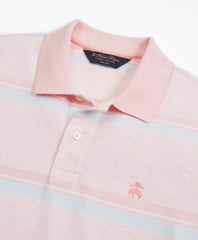 Brooks Brothers Men Original Fit Cotton and Linen Horizontal Stripe Polo Shirt