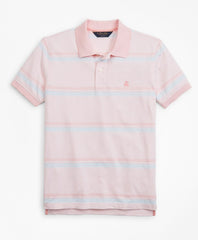 Brooks Brothers Men Original Fit Cotton and Linen Horizontal Stripe Polo Shirt