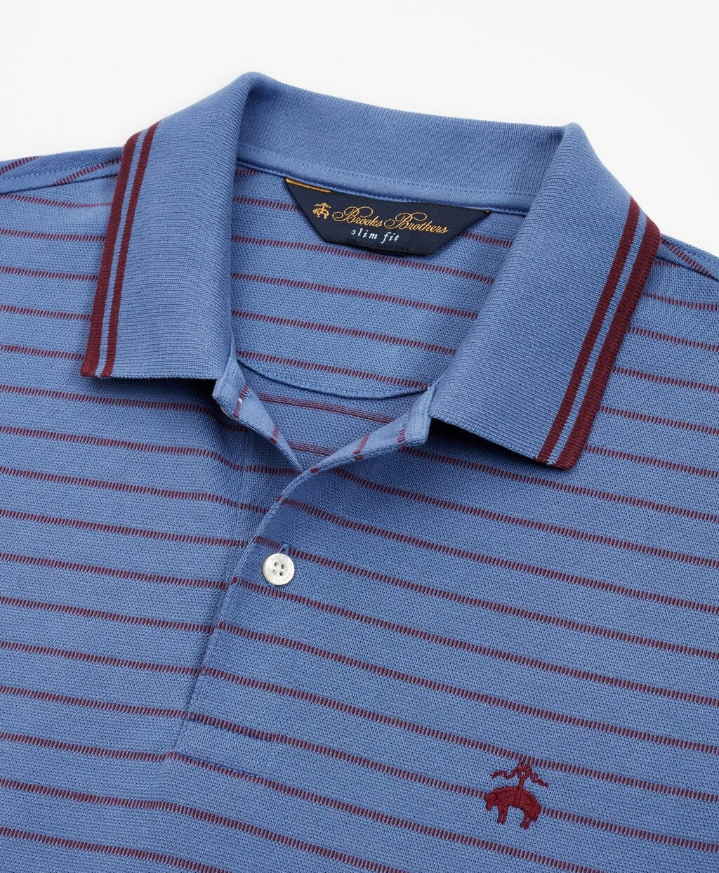Brooks Brothers Men Slim Fit Jacquard Stripe Polo Shirt