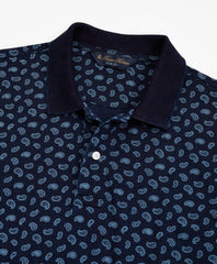 Brooks Brothers Men Slim Fit Indigo Printed Paisley Polo Shirt