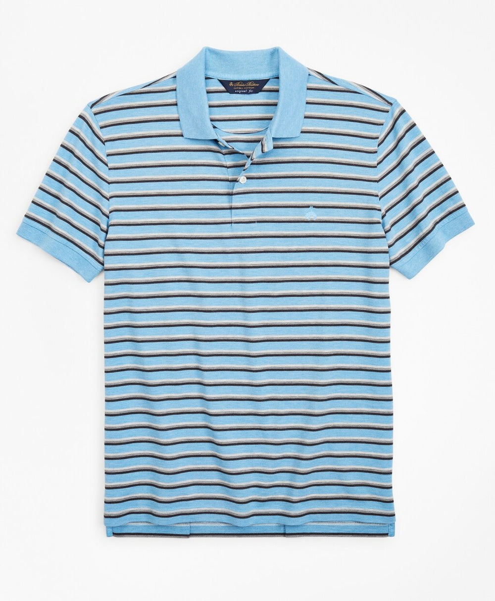 Brooks Brothers Men Original Fit Heathered Stripe Polo Shirt