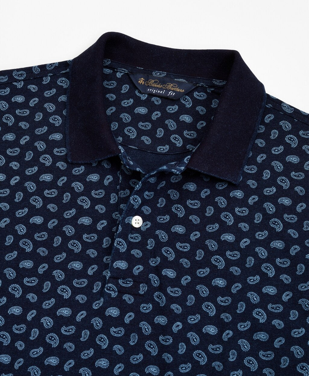Brooks Brothers Men Original Fit Indigo Printed Paisley Polo Shirt
