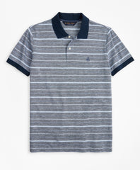 Brooks Brothers Men Original Fit Cotton and Linen Stripe Polo Shirt