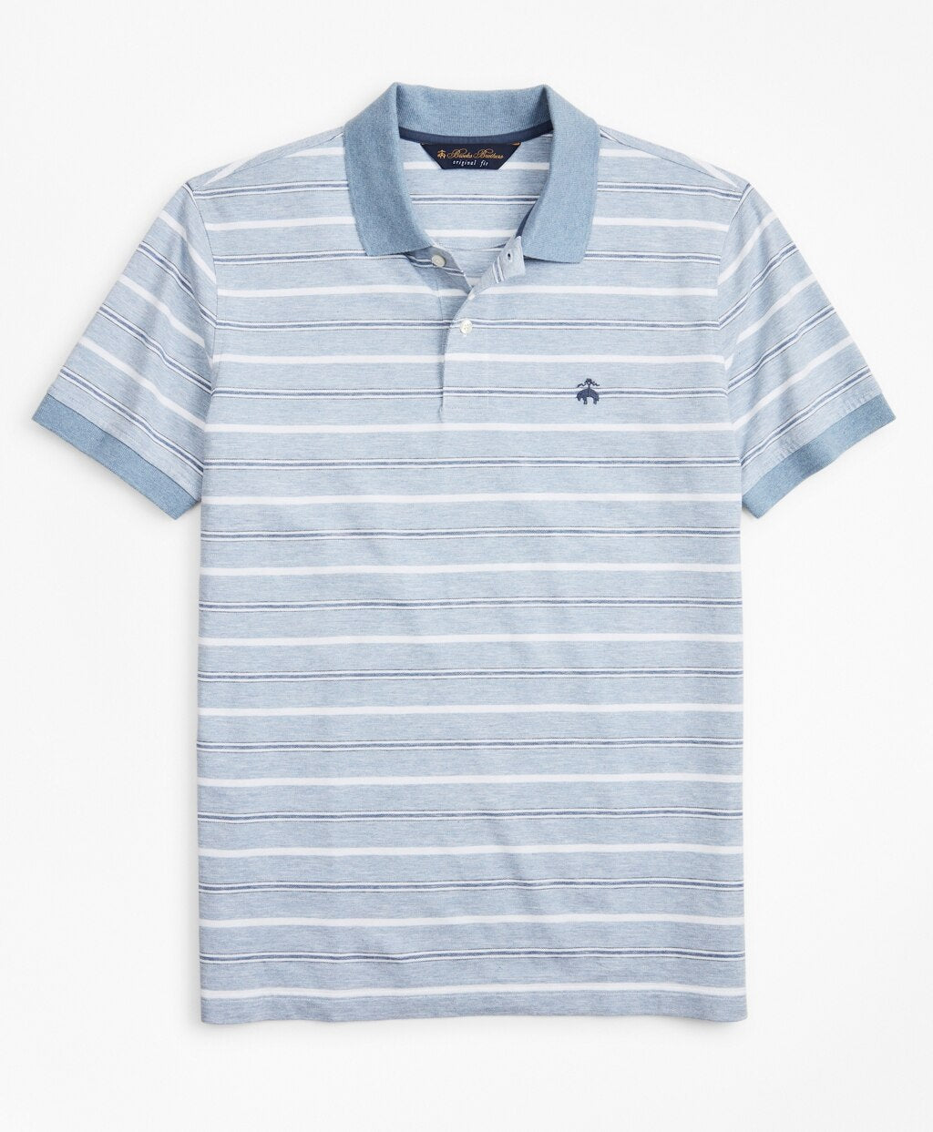 Brooks Brothers Men Original Fit Cotton and Linen Stripe Polo Shirt