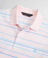 Brooks Brothers Men Slim Fit Cotton and Linen Slub Stripe Polo Shirt