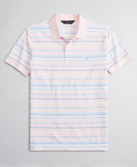 Brooks Brothers Men Slim Fit Cotton and Linen Slub Stripe Polo Shirt