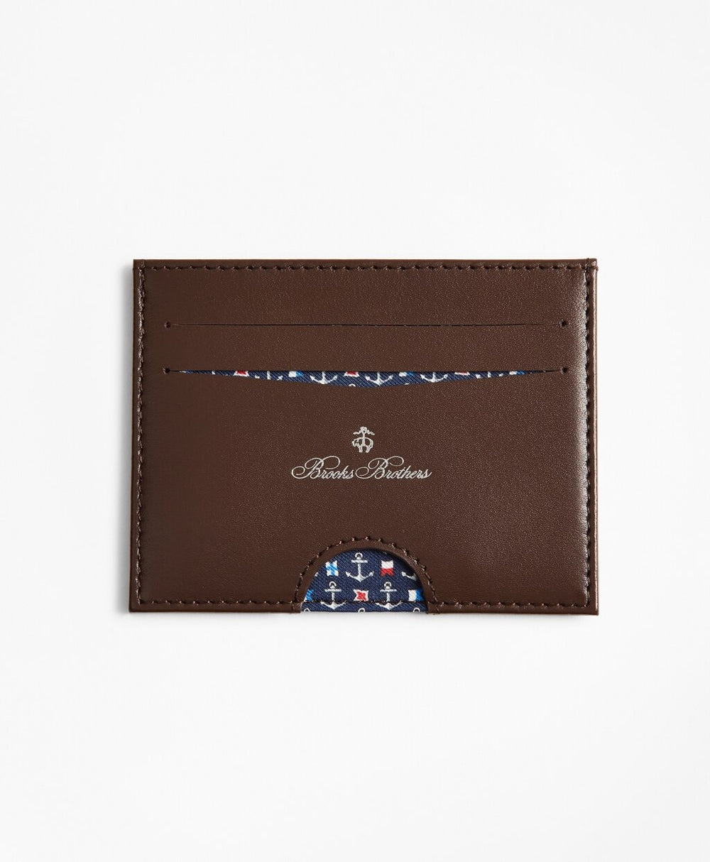 Brooks Brothers Men Embossed Leather Card Case
