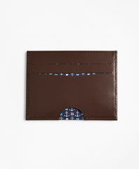 Brooks Brothers Men Embossed Leather Card Case