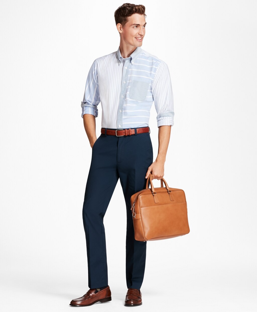 Brooks Brothers Men Clark Fit Supima® Cotton Poplin Pants