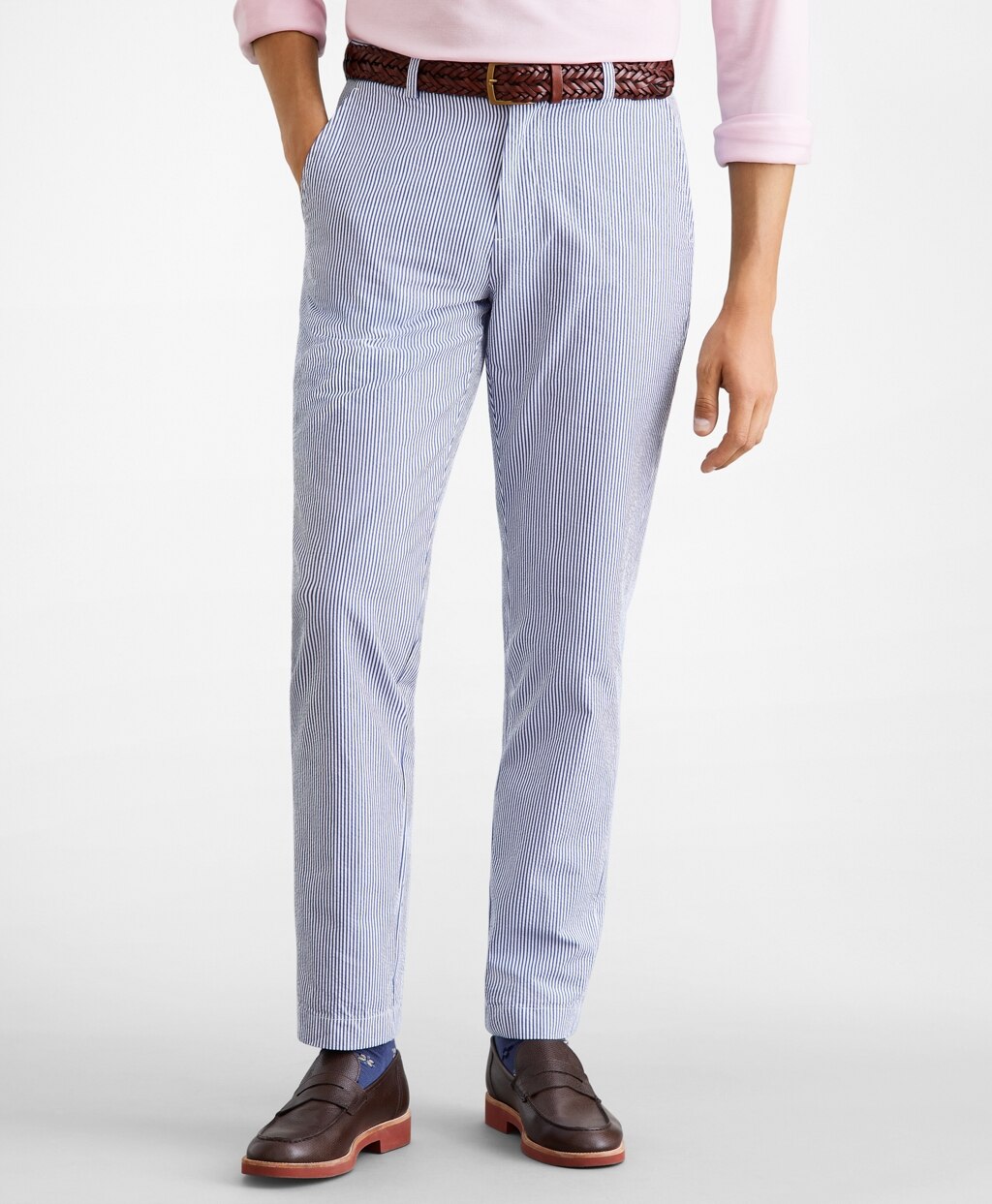 Brooks Brothers Men Milano Fit Stripe Seersucker Pants