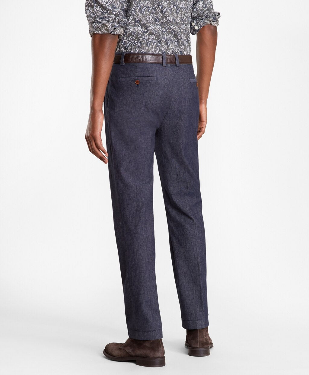 Brooks Brothers Men Soho Fit Indigo Double-Pleat Pants